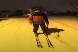 اسکی در خیابان‌های استانبول! +ویدئو