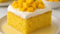 طرز تهیه کیک سه شیر انبه | یه کیک خاص و خوشمزه برای دوستداران انبه +ویدئو