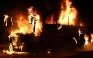 آتش‌سوزی اتوبوس در جاده تهران - پردیس + ویدئو 