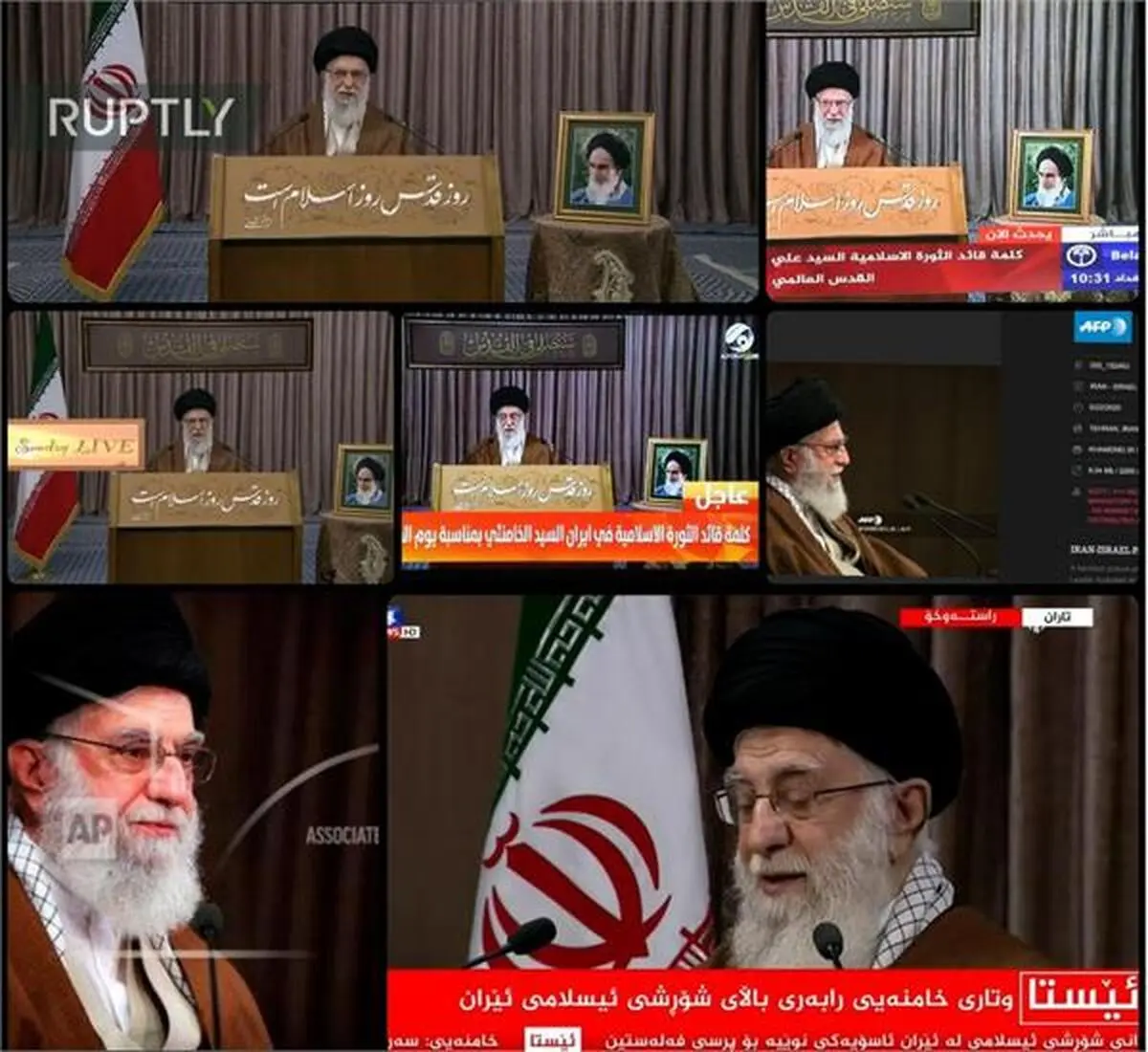 پوشش گسترده بیانات رهبر انقلاب در روز قدس در رسانه‌های جهان 