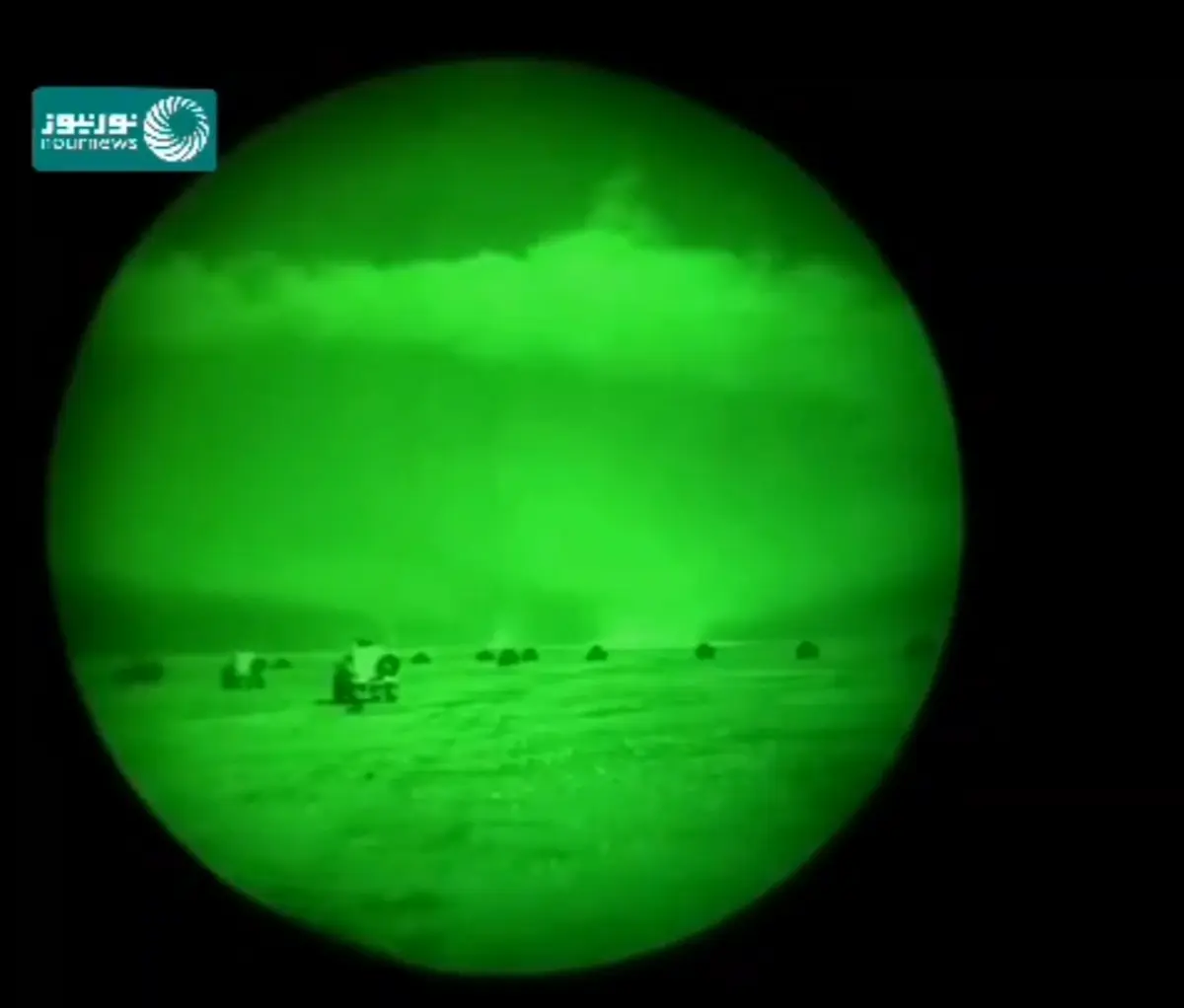 حمله موشکی ایران به پایگاه عین الاسد از نگاه دوربین دید درشب پایگاه + ویدئو