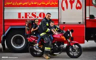 مردان آتش‌نشان درکنار خانواده خود+عکس