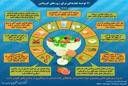 ۱۱ توصیه تغذیه‌ای برای روزهای کرونایی
