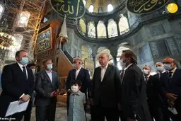 بازدید اردوغان از مسجد ایاصوفیه + تصاویر