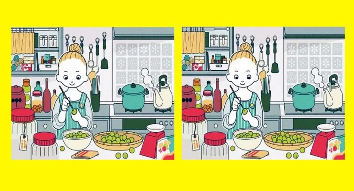 تست بینایی | 7 اختلاف میان دو تصویر خانم آشپز وجود دارد پیدا کنید؟ + پاسخ