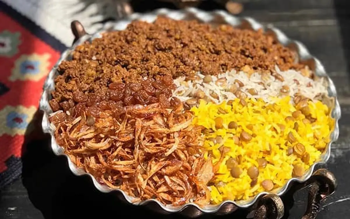 افطار عدس پلو زعفرانی درست کن، محشر میشه |  طرز تهیه عدس پلو زعفرانی مجلسی به روش نذری