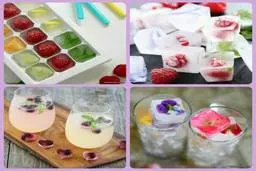 یخ هارو با میوه و تخم شربتی رنگی رنگی کن! | طرز تهیه یخ‌های تزئینی +ویدئو