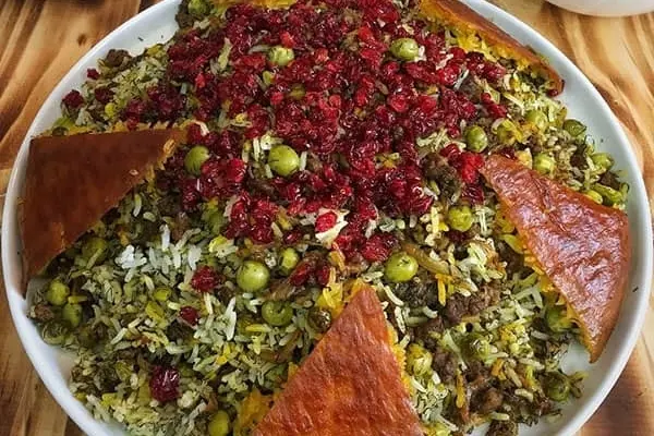 ناهار نخود فرنگی پلو با گوشت و شوید درست کن | طرز تهیه نخود فرنگی پلو با گوشت و شوید و طعمی عالی