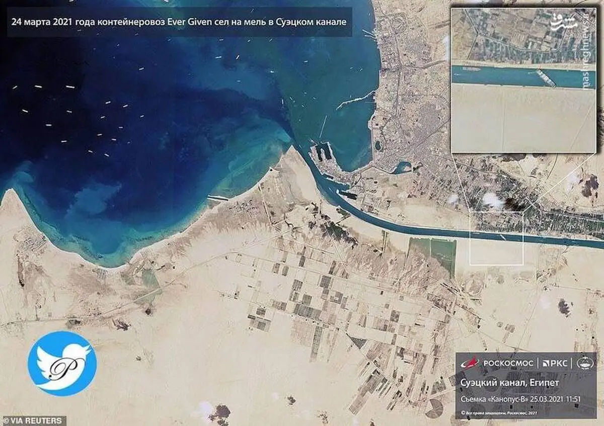 ترافیک کشتی‌ها در کانال سوئز+عکس