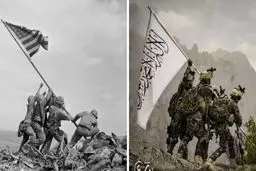 تمسخر آمریکایی‌ها توسط طالبان + عکس