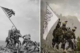 تمسخر آمریکایی‌ها توسط طالبان + عکس