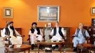 دیدار عبدالله و کرزای با اعضای دفتر سیاسی گروه طالبان