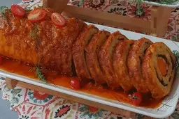 رولت خانگی با سس مخصوص؛ یه طعم بی‌نظیر | رولت گوشتی مجلسی؛ خوشمزه‌تر از فست‌فود!