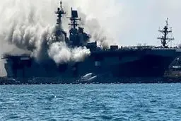 دومین ‌ناو جنگی آمریکایی هم گرفتار آتش شد 