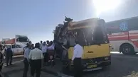 تصادف ‌اتوبوس حامل دانشجویان و فوت ۲ سرنشین در جاده سمنان - سرخه | اولین عکس از تصادف دلخراش اتوبوس دانشجویان در جاده سمنان