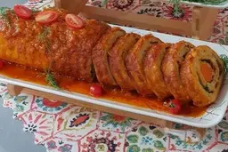 رولت گوشت و مرغ یک غذای ترکیبی خوشمزه که حتما باید امتحان کنی! | طرز تهیه رولت گوشت و مرغ +ویدئو