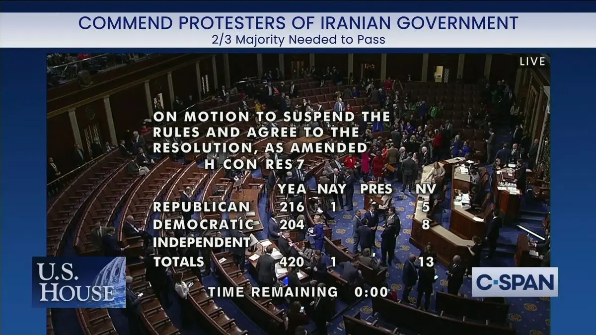 رای مثبت مجلس نمایندگان آمریکا به قطعنامه علیه ایران