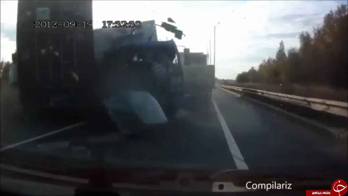 ویدئو: حادثه رانندگی و مرگ حتمی در یک قدمی