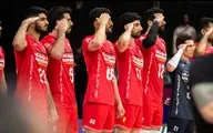 سلام نظامی تیم ملی والیبال ایران هنگام پخش سرود ملی | پاسخی نمادین به تجاوز رژیم صهیونیستی +ویدئو