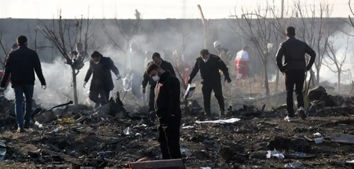 گلباران محل سقوط هواپیمای اوکراینی + ویدئو 
