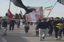 تظاهرات گسترده عراقی‌ها در حمایت از ایران