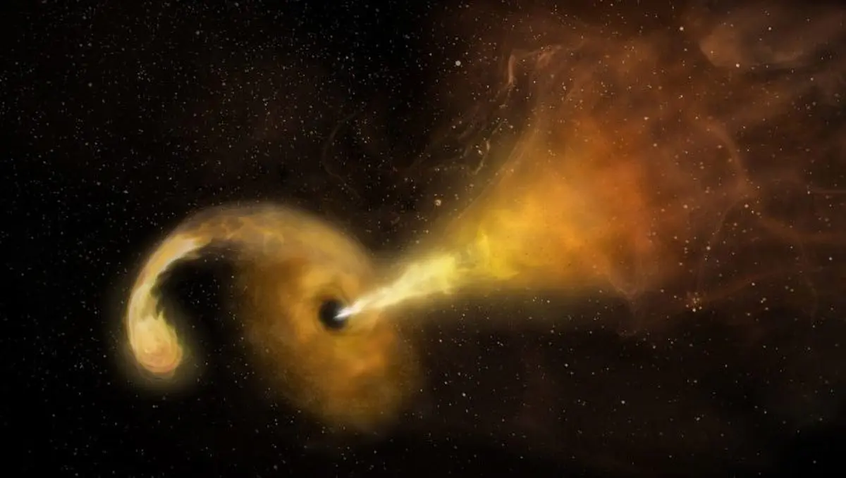 ویدئو :لحظۀ بلعیده شدن یک ستاره توسط یک سیاهچاله
