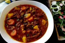 خوراک لوبیا بدون گوشت و مرغ | گیاهی ترین خوراک و بمب ویتامین +ویدئو