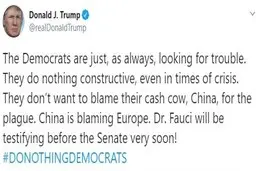 ترامپ: دموکرات‌ها هیچ کار سازنده‌ای انجام نمی‌دهند