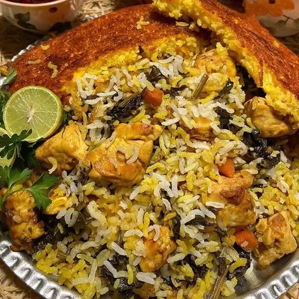 ناهار اسفناج پلو با مرغ ساده درست کن، محشر میشه | طرز تهیه اسفناج پلو با مرغ ساده و خوشمزه به روش سنتی