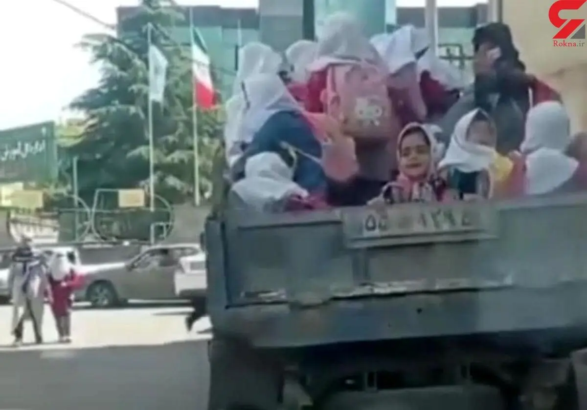جا به جایی خطرناک دانش آموزان گرگانی پشت وانت + ویدئو