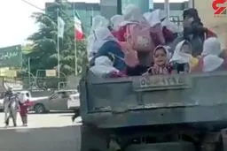 جا به جایی خطرناک دانش آموزان گرگانی پشت وانت + ویدئو