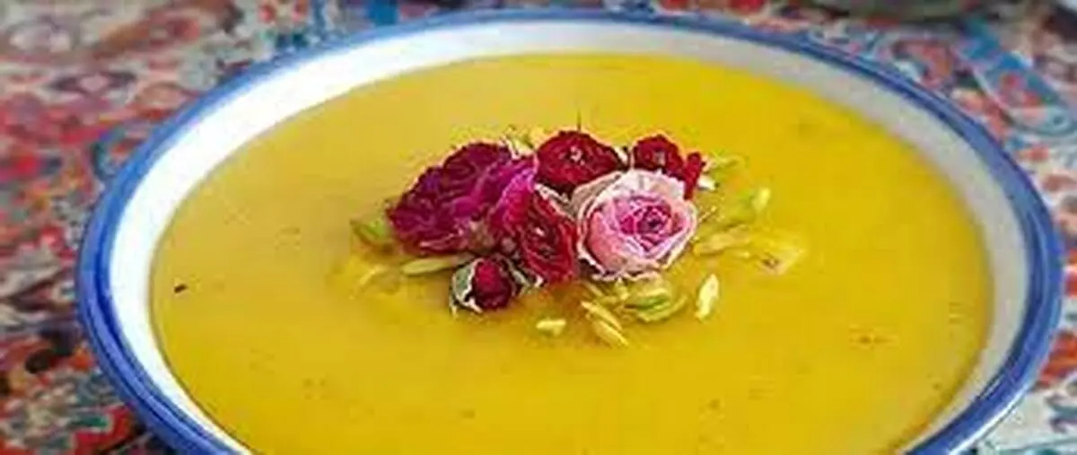 طرز تهیه کاچی زعفرانی برای افطار | روش پخت کاچی زعفرانی با فوت و فن