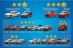 ستاره های کیفی 16 محصول ایران خودرو در سال 98