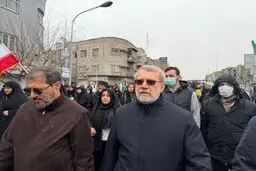 حضور علی لاریجانی در راهپیمایی روز قدس | ملت ایران رشید و بااراده است!