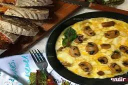 برای صبحانه  املت قارچ و پنیر  درست کن | طرز تهیه املت قارچ و پنیر مرحله به مرحله