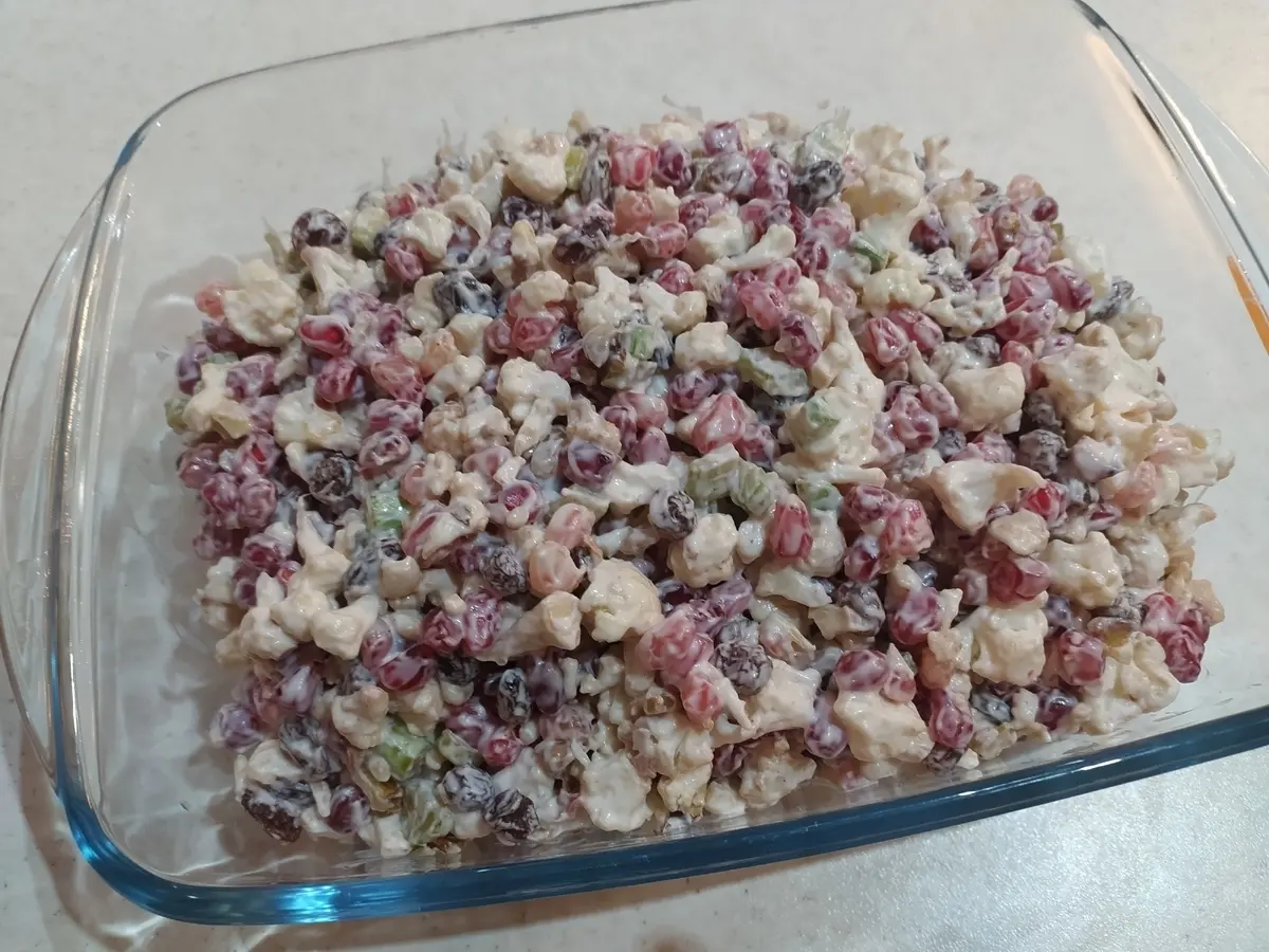 طرز تهیه سالاد انار و گل کلم مجلسی با مواد ساده | سالاد پاییزی انقدر راحت و بی دردسر ندیدم 