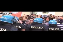 خبرنگار ایرانی وسط دعوای پلیس رم و اعضای سندیکای سینما و هنر +  ویدئو