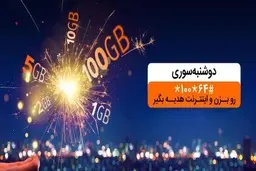 دریافت بسته اینترنت تا ١٠٠ گیگ با «دوشنبه سوری» بهمن ماه