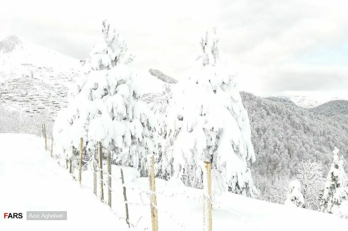 برف پاییزی فوق العاده زیبا در روستاهای کوهستانی تالش گیلان + عکس