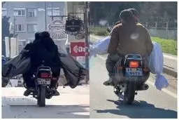 حمل اجساد با موتور در ترکیه سوژه فضای مجازی شد! + عکس