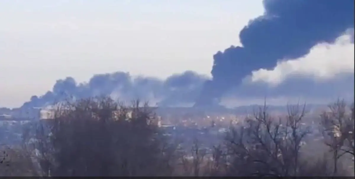  آتش‌سوزی در انبارهای نفتی نزدیک کی‌یف+ویدئو 