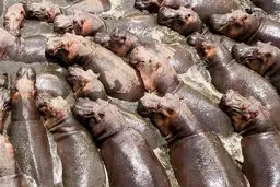 عکس هایی دیدنی از تجمع اسب های آبی