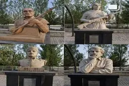 رونمایی از سردیس مشاهیر بختیاری | دریاچه خلیج فارس پارک‌ چیتگر تهران