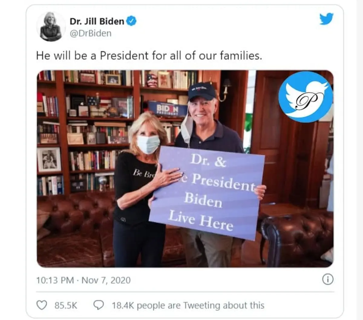 عکس معناداری که همسر بایدن در کنار رئیس جمهور جدید آمریکا منتشر کرد