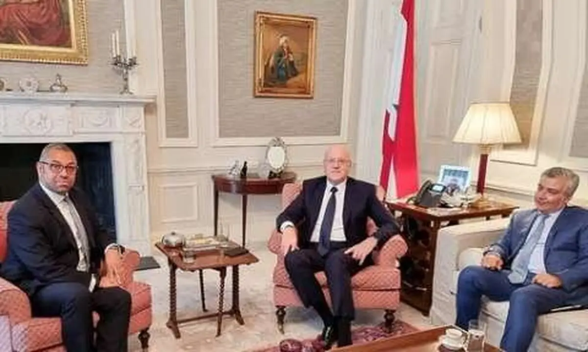 دیدار نجیب میقاتی و وزیر انگلیسی با محوریت حمایت از لبنان