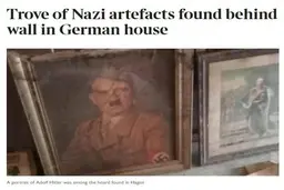 سیل، تابلوی پرتره هیتلر را از یک ساختمان بیرون کشید