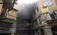 آتش سوزی در پاساژی در بازار تهران