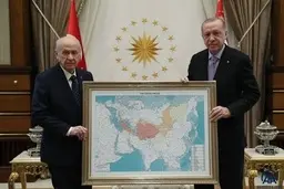
 بخش هایی از ایران در نقشه «جهان ترک»
