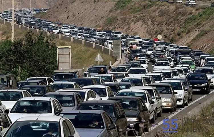 ترافیک سنگین در آزادراه تهران - شمال 