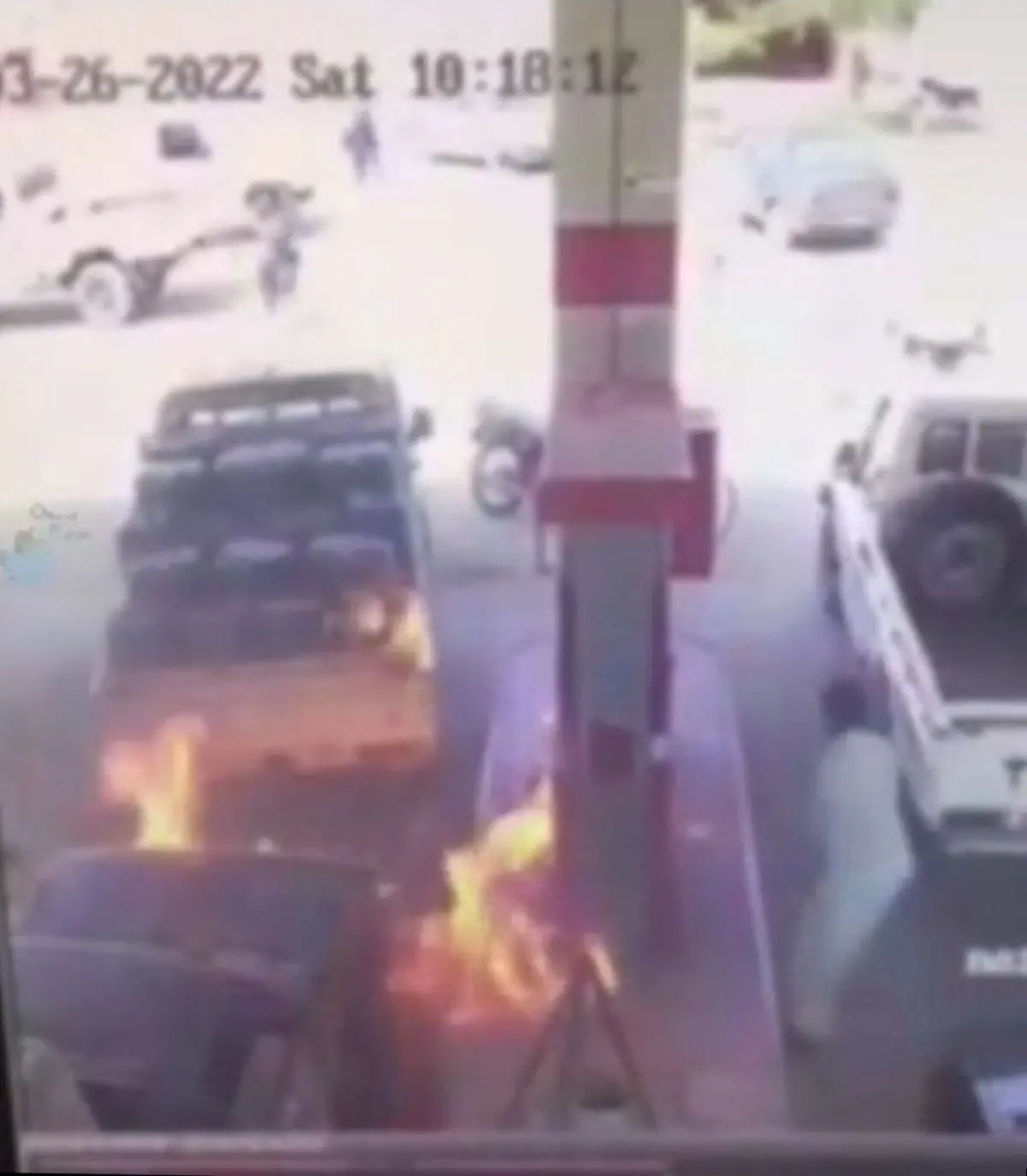 آتش‌سوزی در پمپ بنزینی در سیستان و بلوچستان+ویدئو 